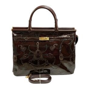 Faro Italian Leather Top Handle Satchel Brown X Large Equestrian Bag 90s Vintage